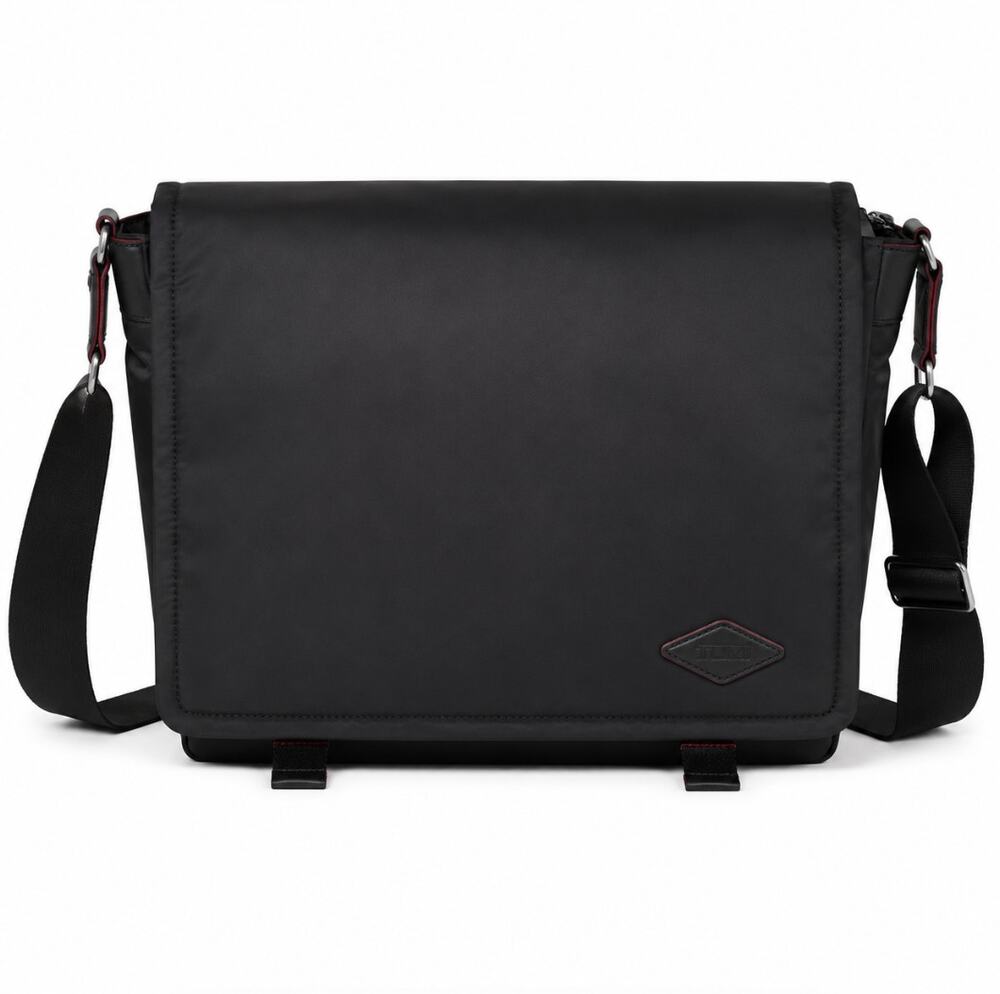 MZ WALLACE Bleecker Messenger Laptop Bag Nylon Black Unisex $325